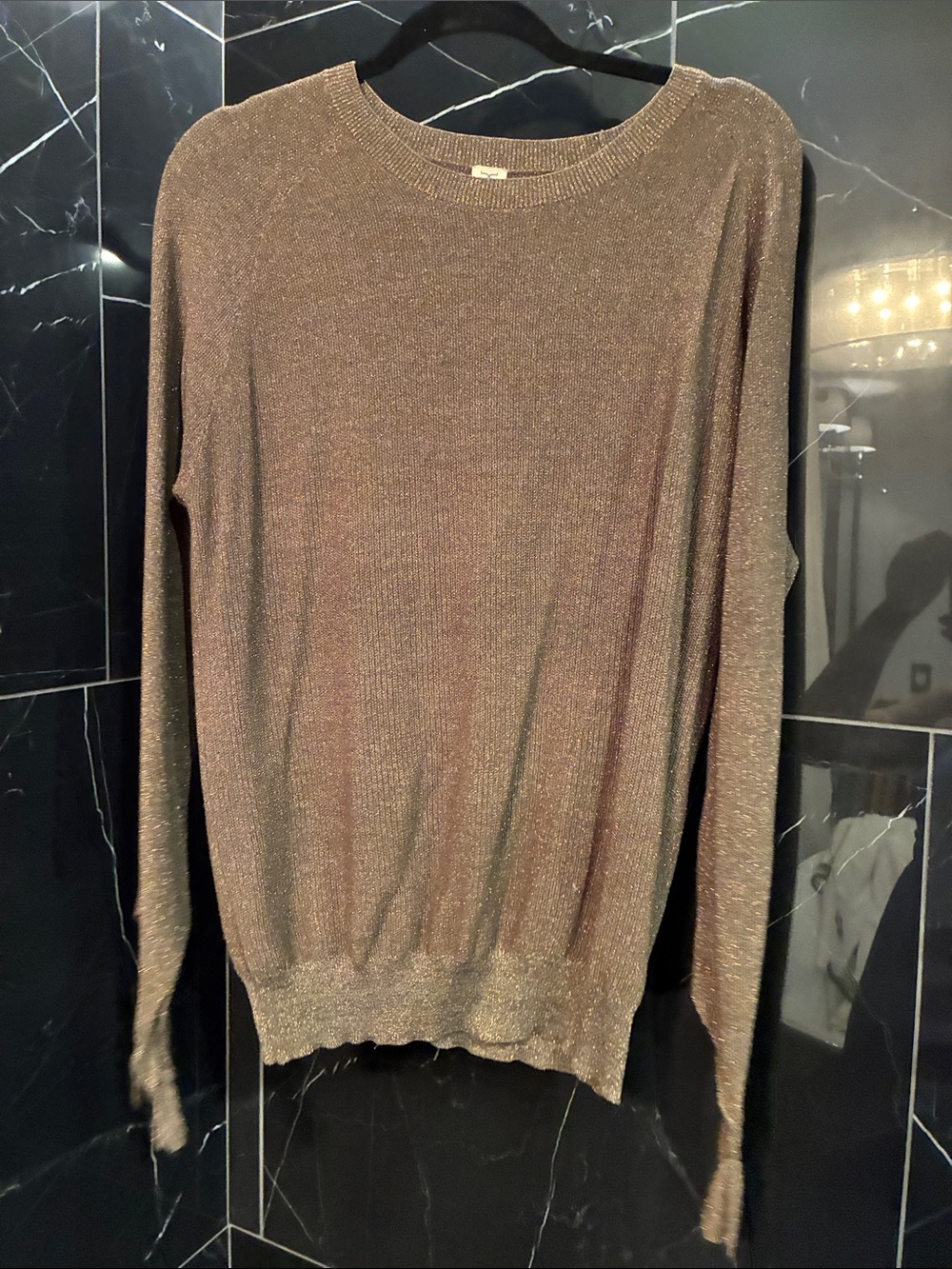 Tristan Shimmery Brown Crewneck Sweater